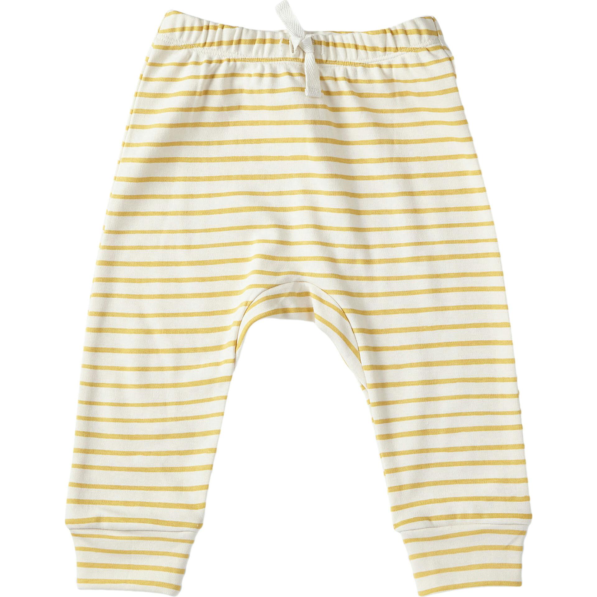 Organic Stripes Away Harem Pant, Yellow