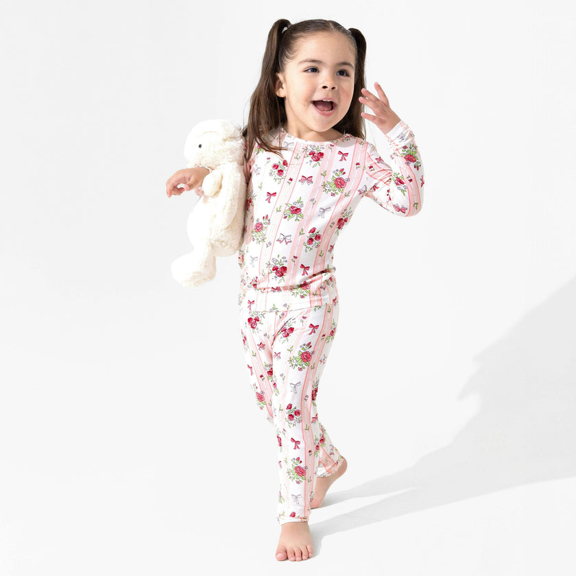 Floral Stripes Bamboo Kids Pajamas