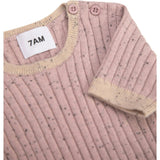 Ribbed Knit Short Sleeve Retro Top