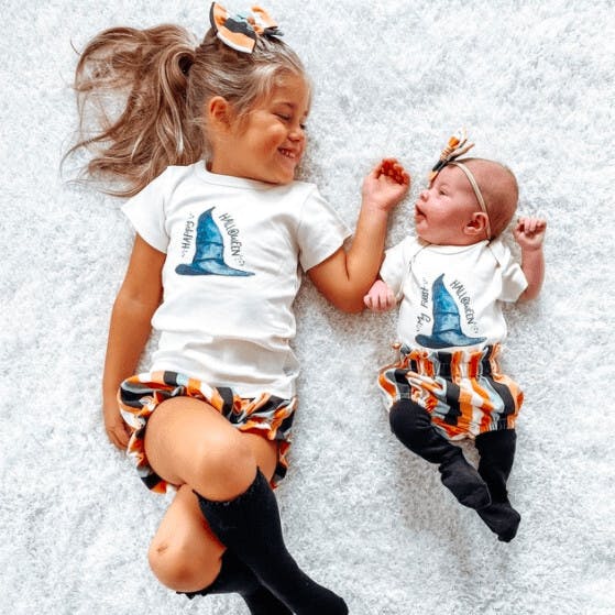 graphic bodysuit | my first halloween hat