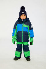 Two Piece Play Snowsuit Royal Blue And Green Colorblock