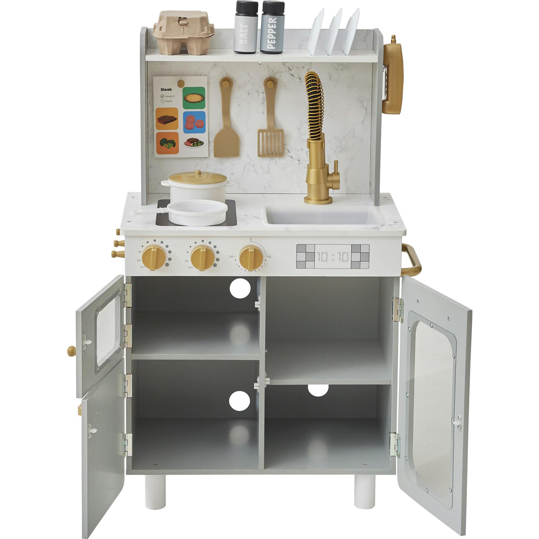 Little Chef Memphis Small Play Kitchen - Gray/Gold