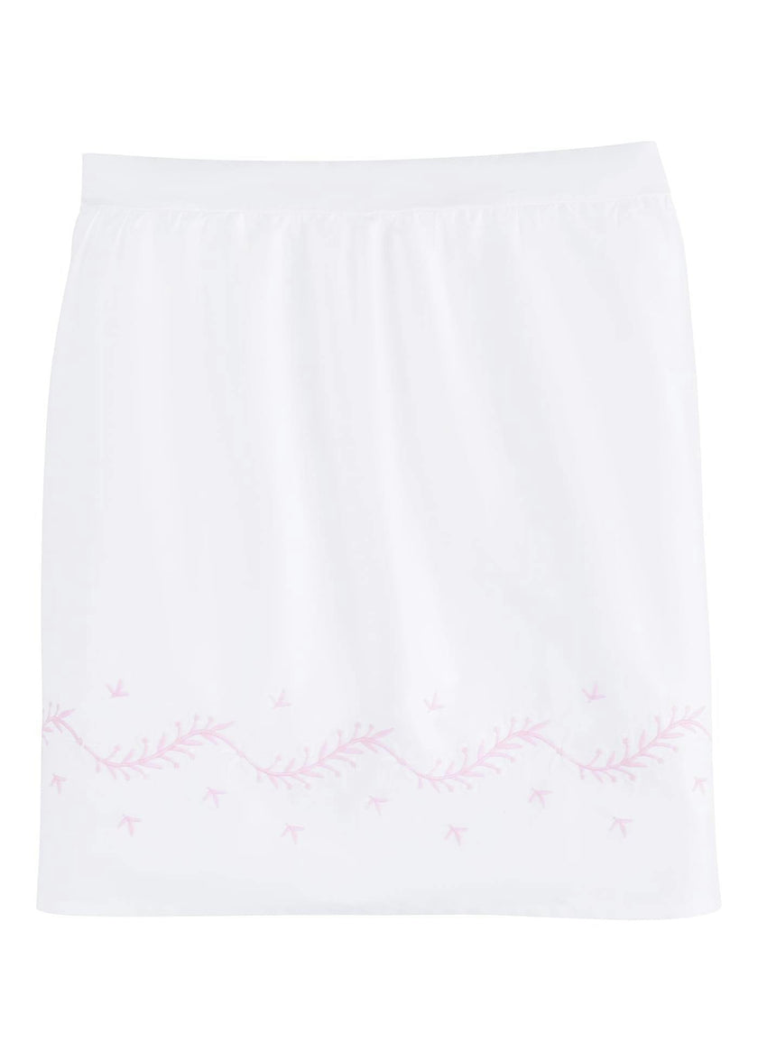 Embroidered Crib Skirt - Blush
