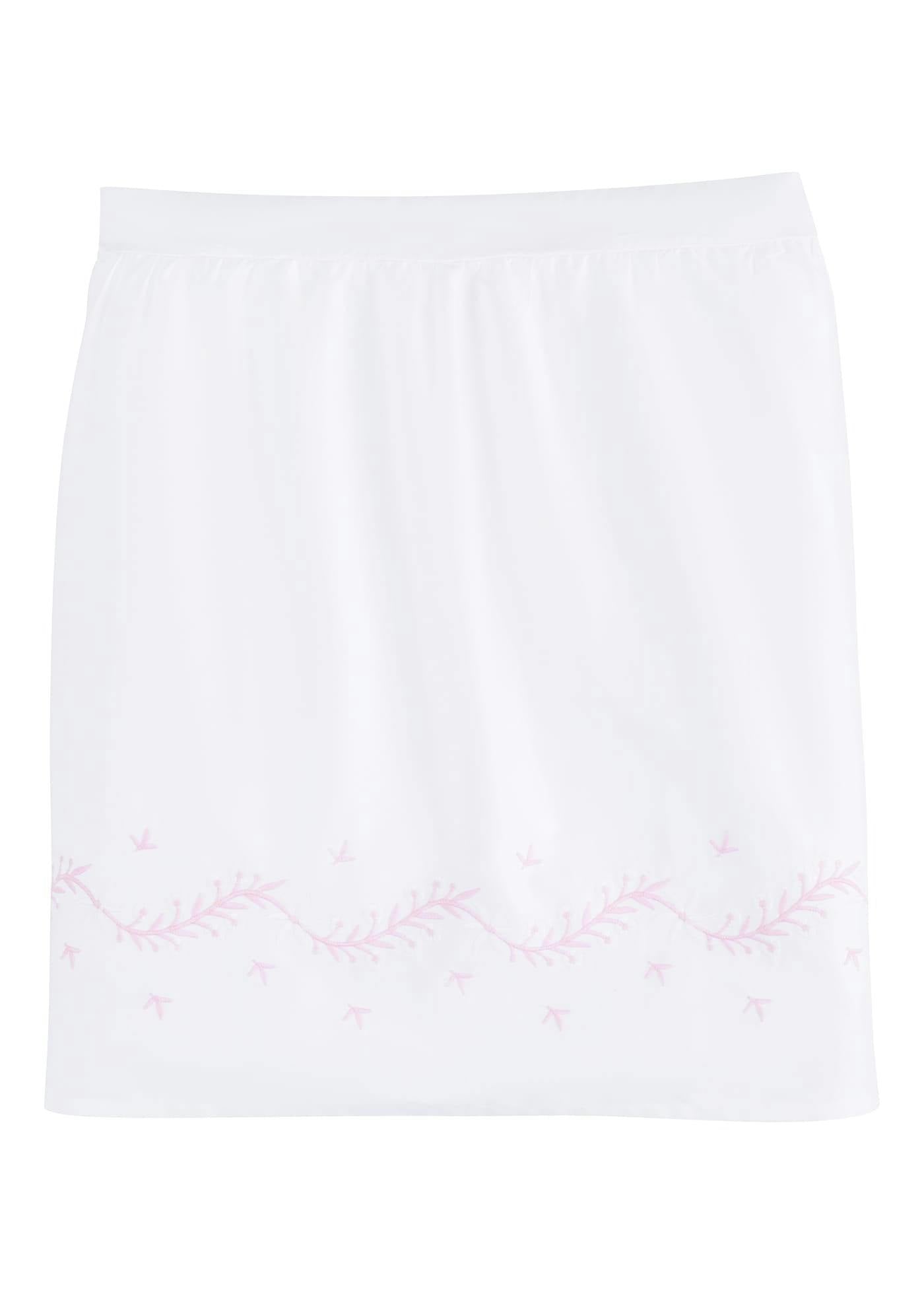 Embroidered Crib Skirt - Blush