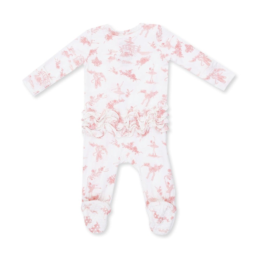 Ballet Toile - 2 Way Ruffle Back Zipper Footie