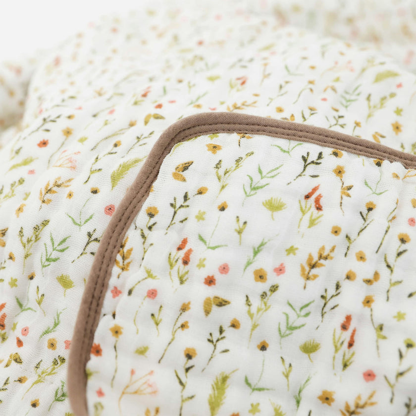 Original Organic Cotton Muslin Quilt - Floral Field
