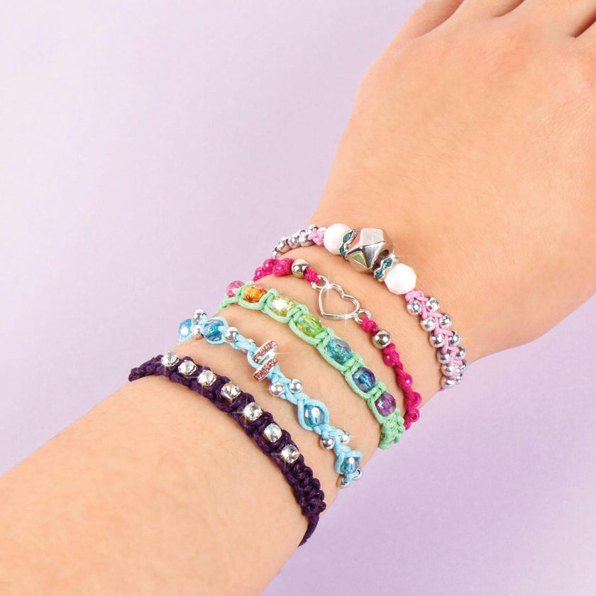 Rainbow DIY Bling Bracelets Kit - Create 5 Unique Cord Charm Bracelets