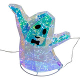 Pre-lit Holographic Witch and Two Ghosts