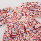 Girls Maribelle Dress - Burgundy Sketched Floral