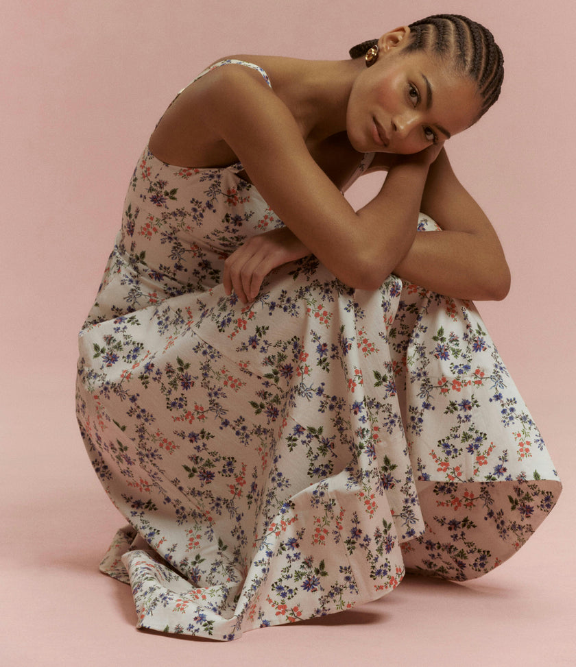 The Margot Dress - Pink Scallop Bow Chintz