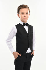 Black Zenon Vest Outfit Set