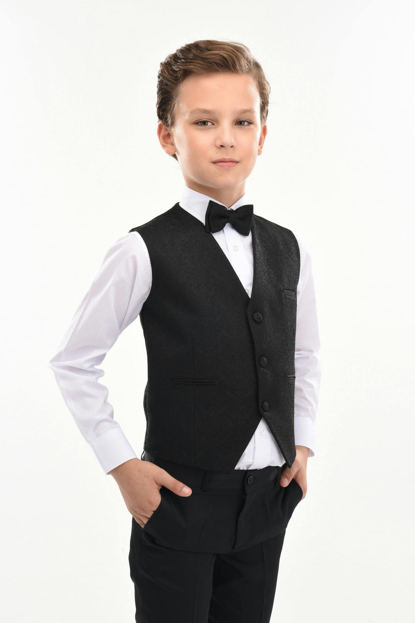 Black Zenon Vest Outfit Set