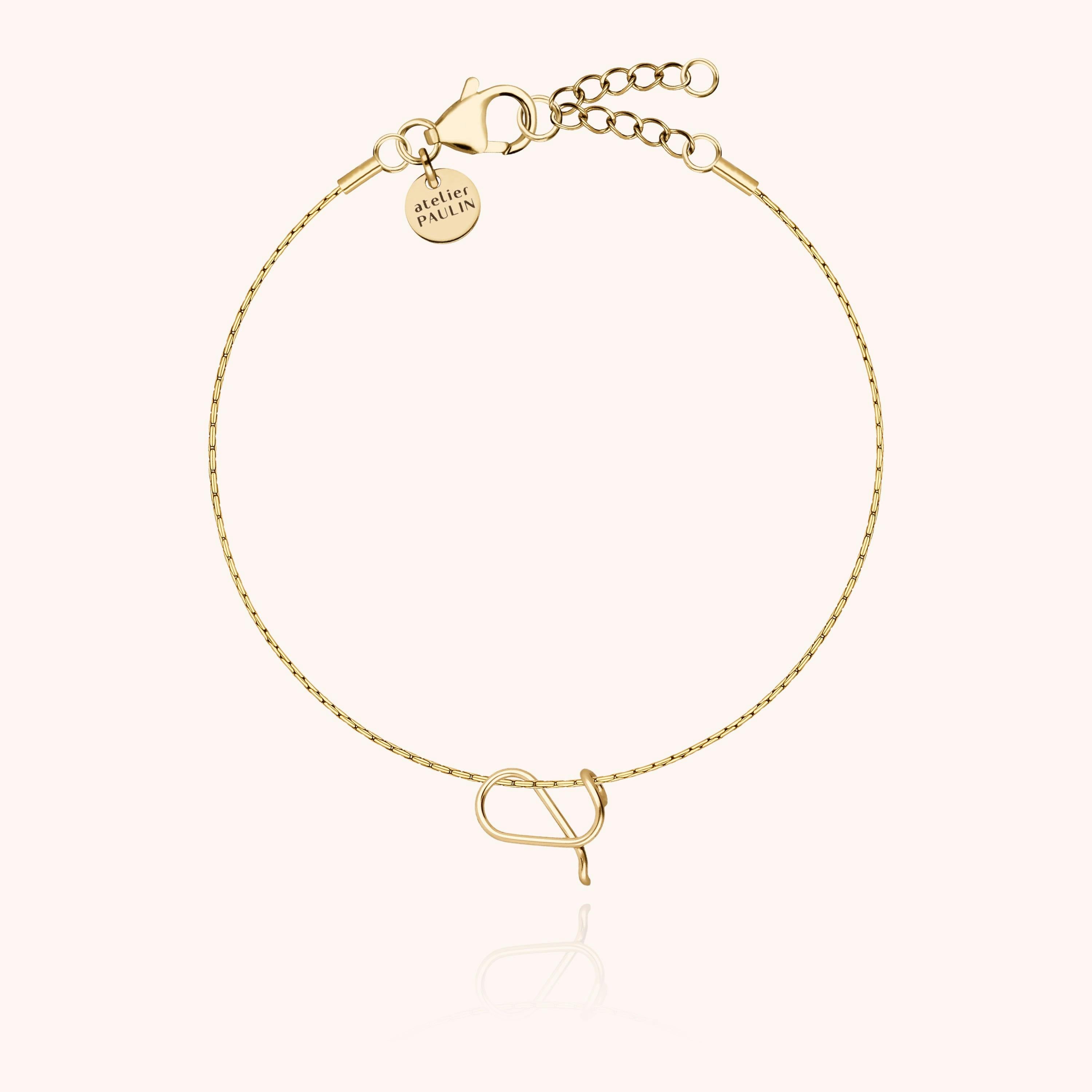 Initial Bracelet, 14k Yellow Gold Filled
