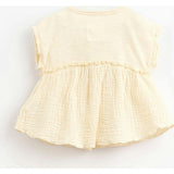 T-Shirt Bodice Ruffle Gauze Hem Tunic