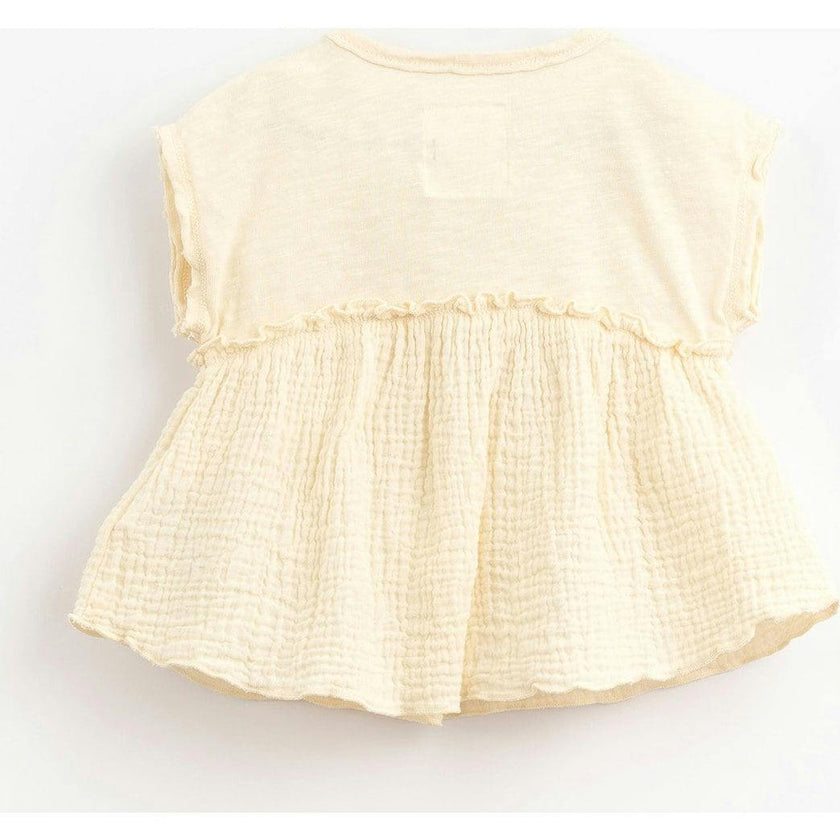 T-Shirt Bodice Ruffle Gauze Hem Tunic