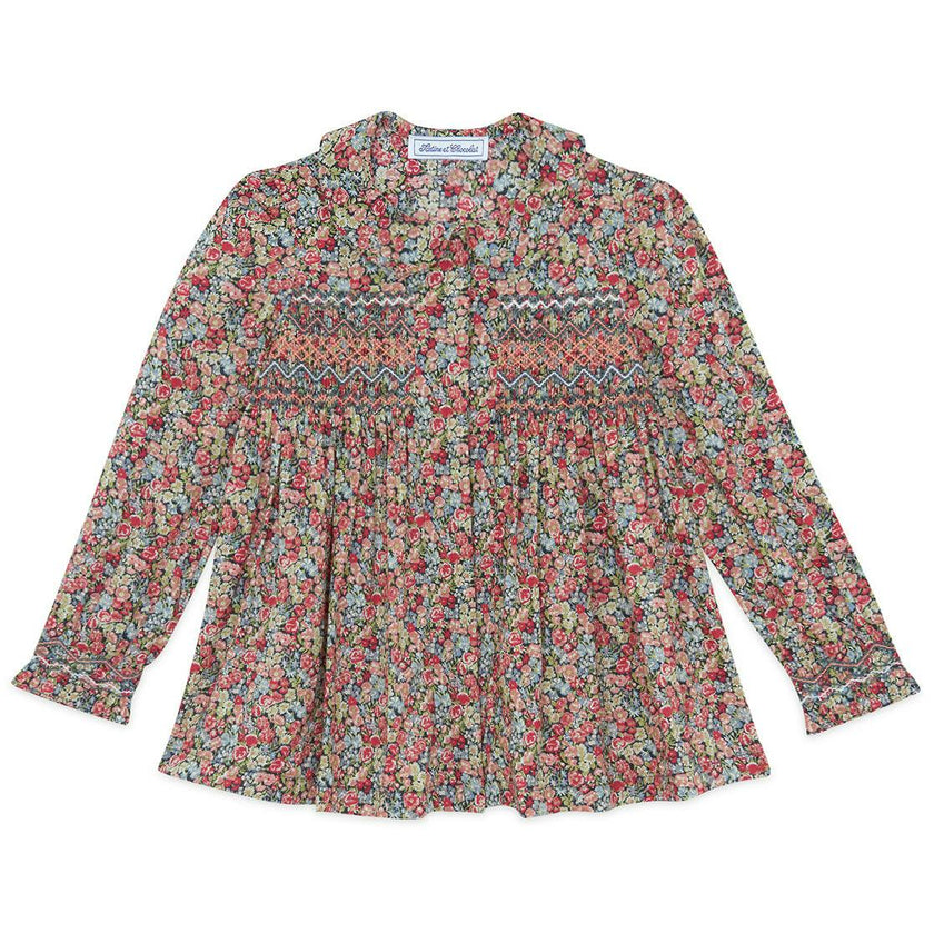 TARTINE ET CHOCOLAT COTTON FLOWER TUNIQUE - DARK GREY