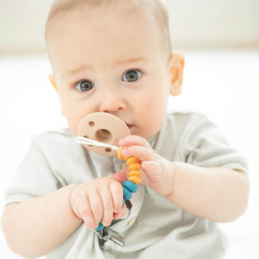 Ocean Duo Beaded Silicon Pacifier Clip