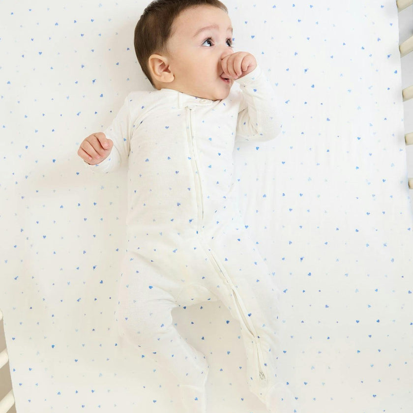 Marley Zip Pajama, Blue Hearts