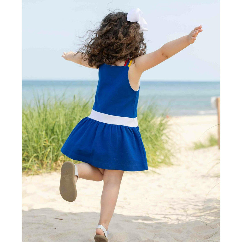 Pique Knit Dress With Sailboat