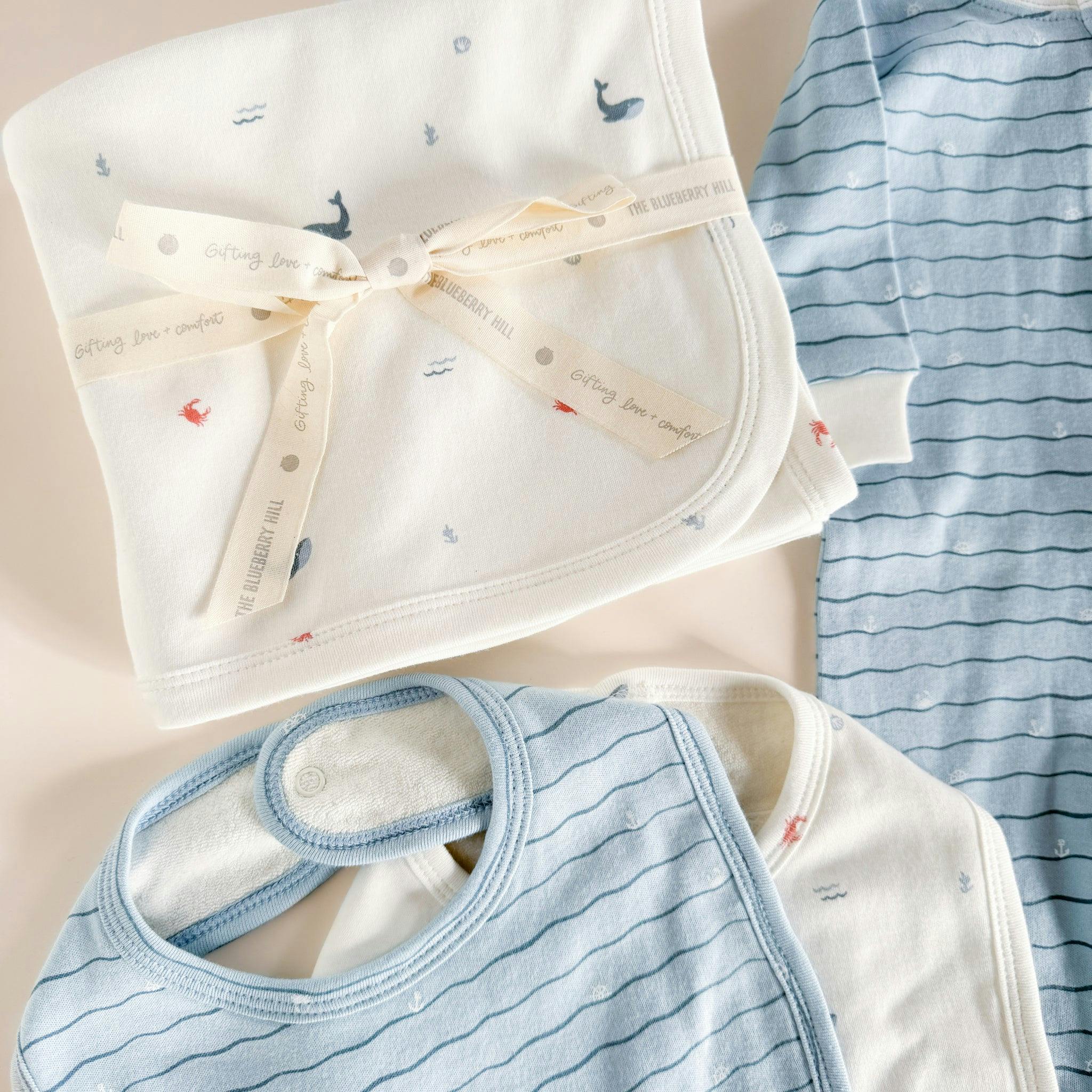 Layette Gift Set - Nautical and Waves