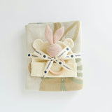 Pastel Floral Blanket Hat and Strawberry Teether Gift Set