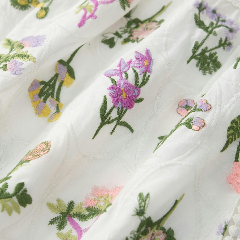 Emely Frill Embroidered Maxi Dress