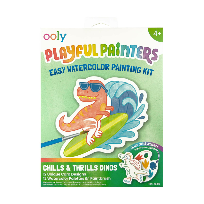 Playful Painters Easy Watercolor Painting Kit - Chills & Thrills Dinos