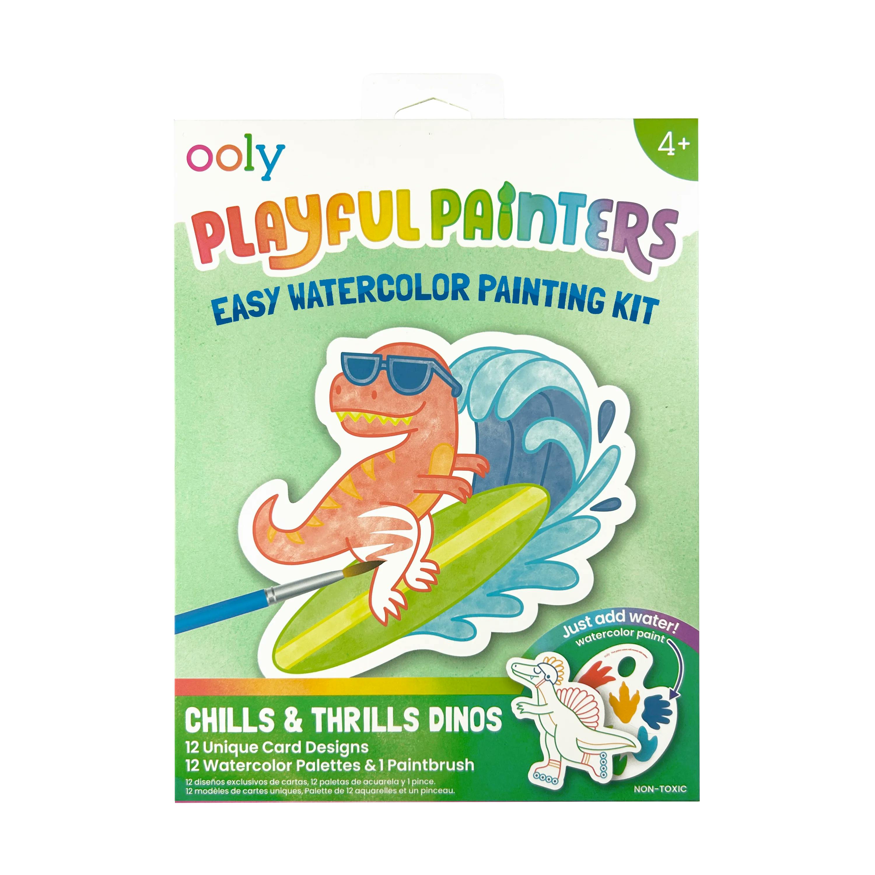 Playful Painters Easy Watercolor Painting Kit - Chills & Thrills Dinos