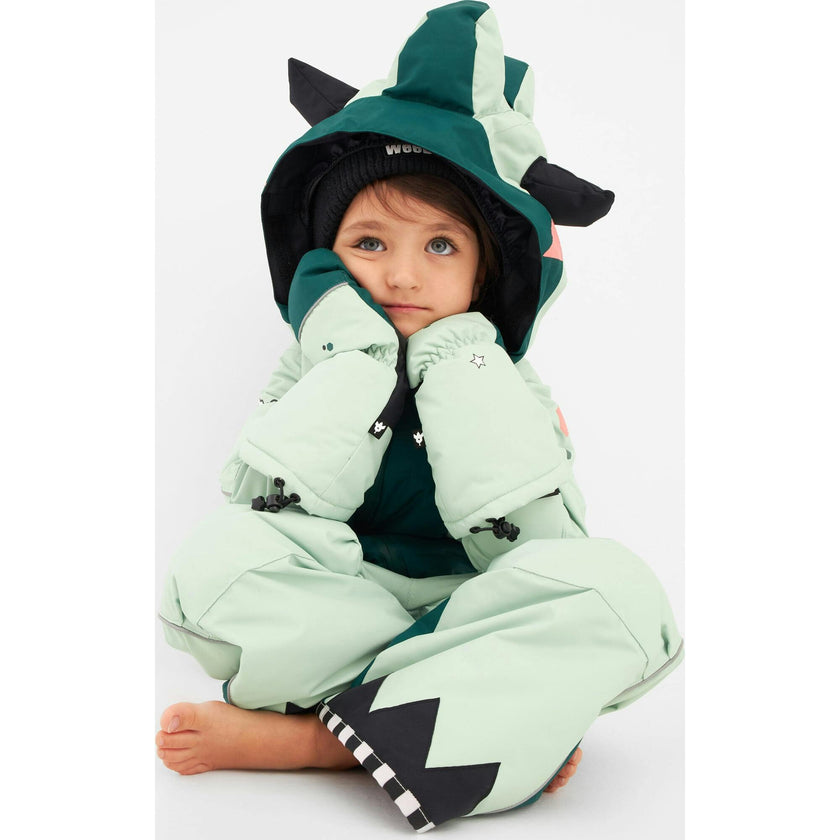 Lilido Monster Adjustable Hood Waterproof Zipper Snowsuit, Green