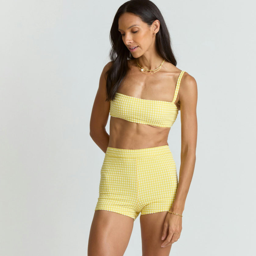 women's soleil gingham bandeau bikini top