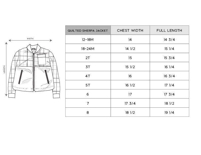 Boys Quilted Sherpa Jacket in Cream