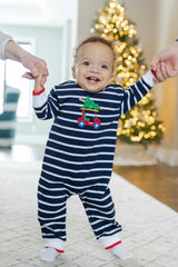 Stripe Knit Longall with Golf Cart & Christmas Tree