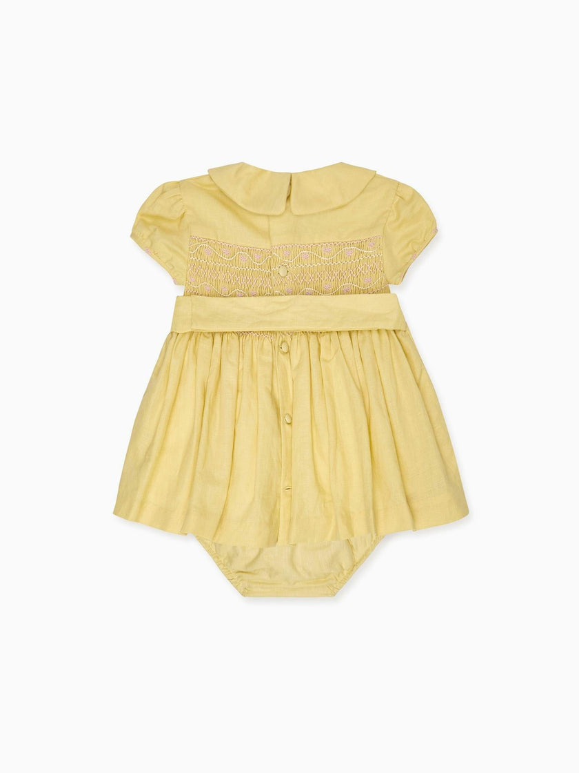Nicky Hilton x La Coqueta Lemon Dolly Baby Girl Hand-Smocked Set