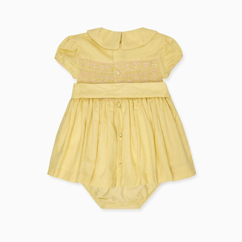 Nicky Hilton x La Coqueta Lemon Dolly Baby Girl Hand-Smocked Set