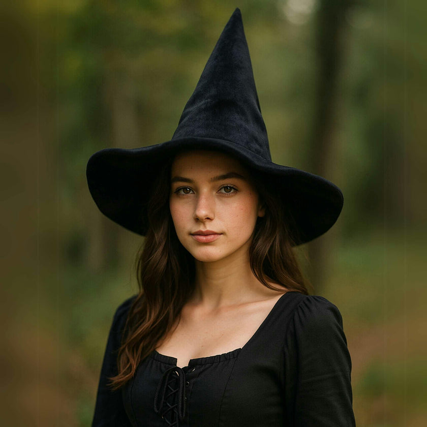 Adult Velvet Witch Hat - Black