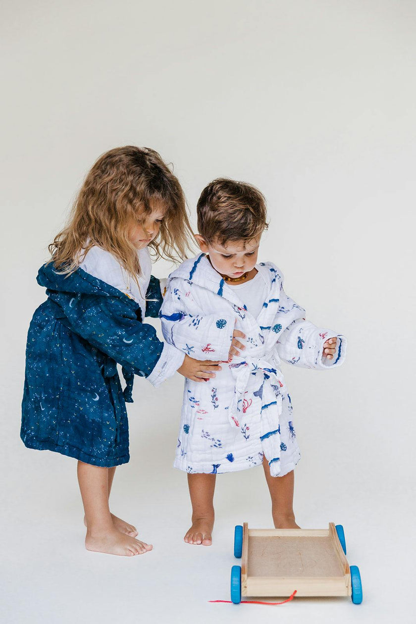 Certified Organic Muslin Reversible Bath Robe