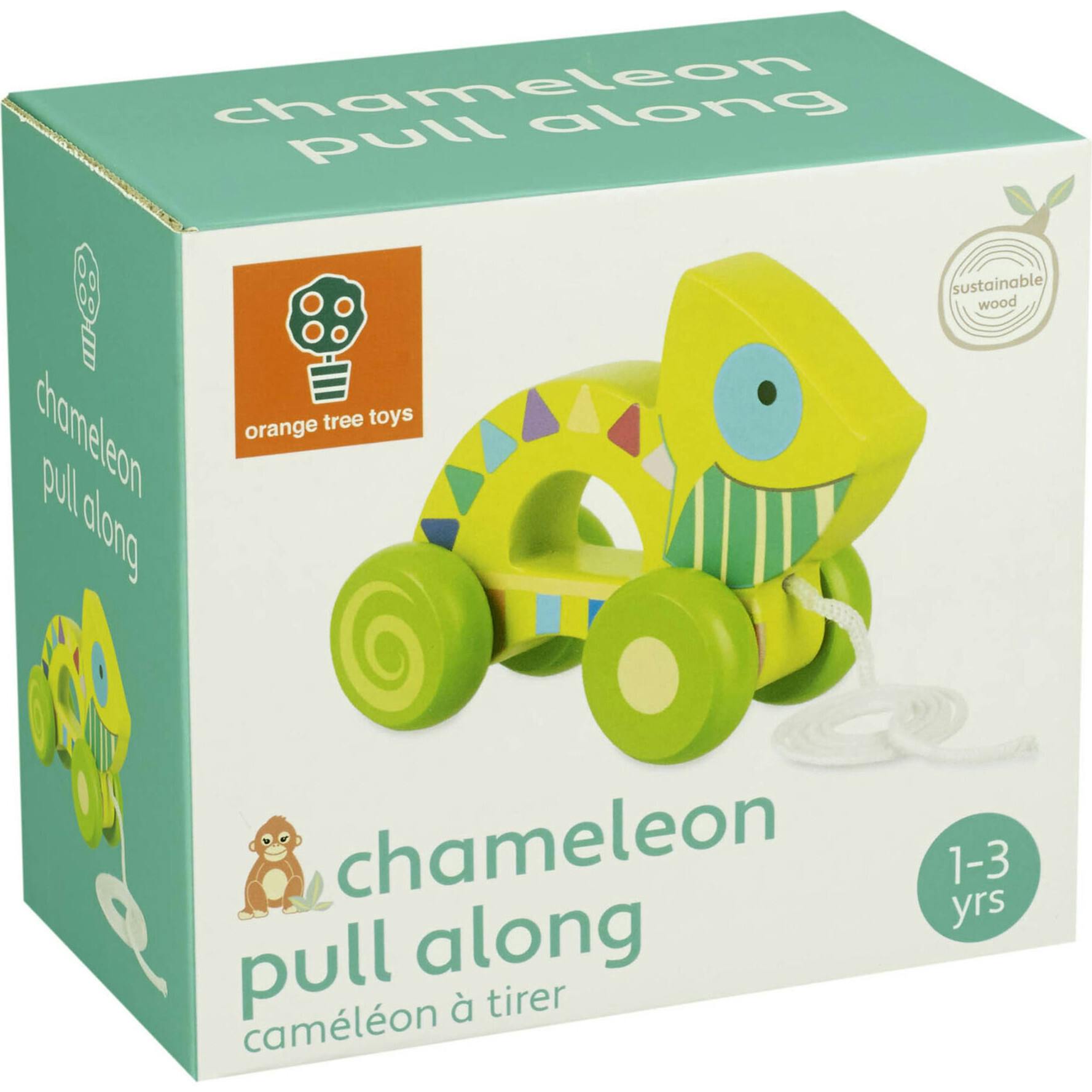 Orange Tree Toys: Pull Along: Chameleon - Wooden Toy