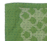 Artisan Hand Loomed Cotton Table Runner - Green Ginkgo - 18"x96" Arcadia Home