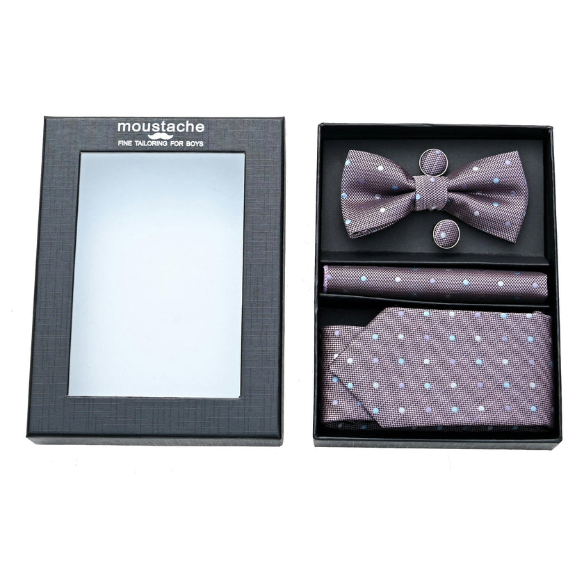 Purple Dotted Tie Set