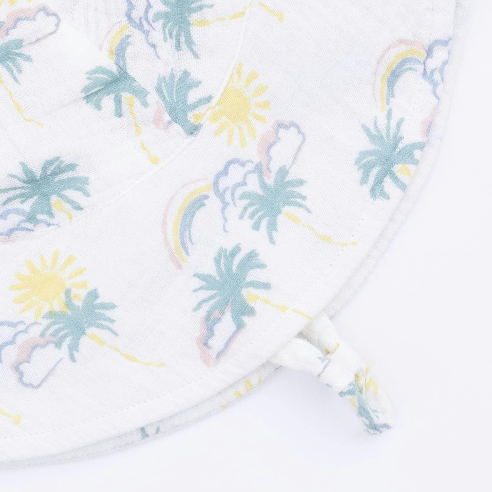 Palm Trees and Rainbows - Wide Brim Sun Hat