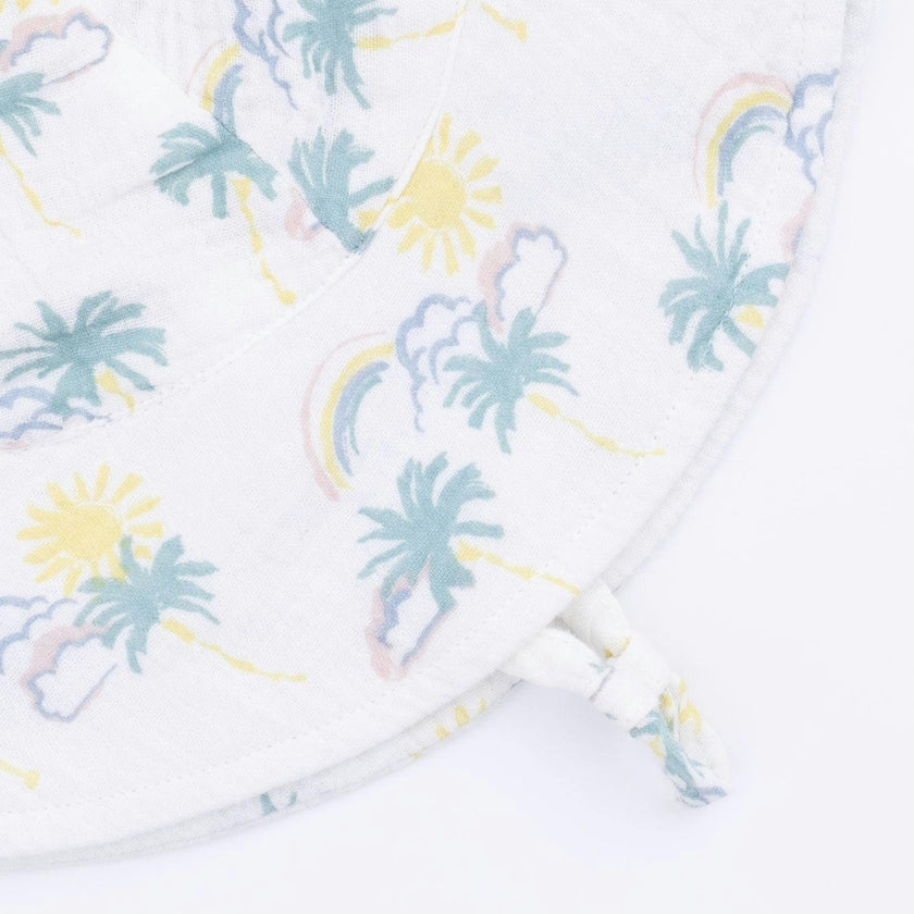 Palm Trees and Rainbows - Wide Brim Sun Hat