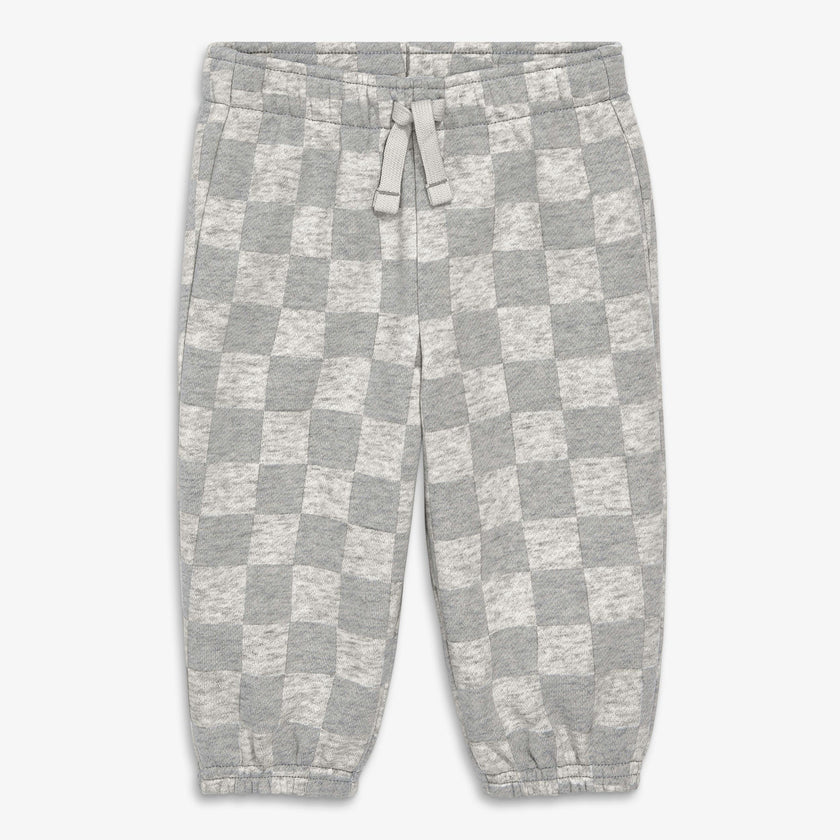 Baby cozy fleece sweatpant in checkerboard