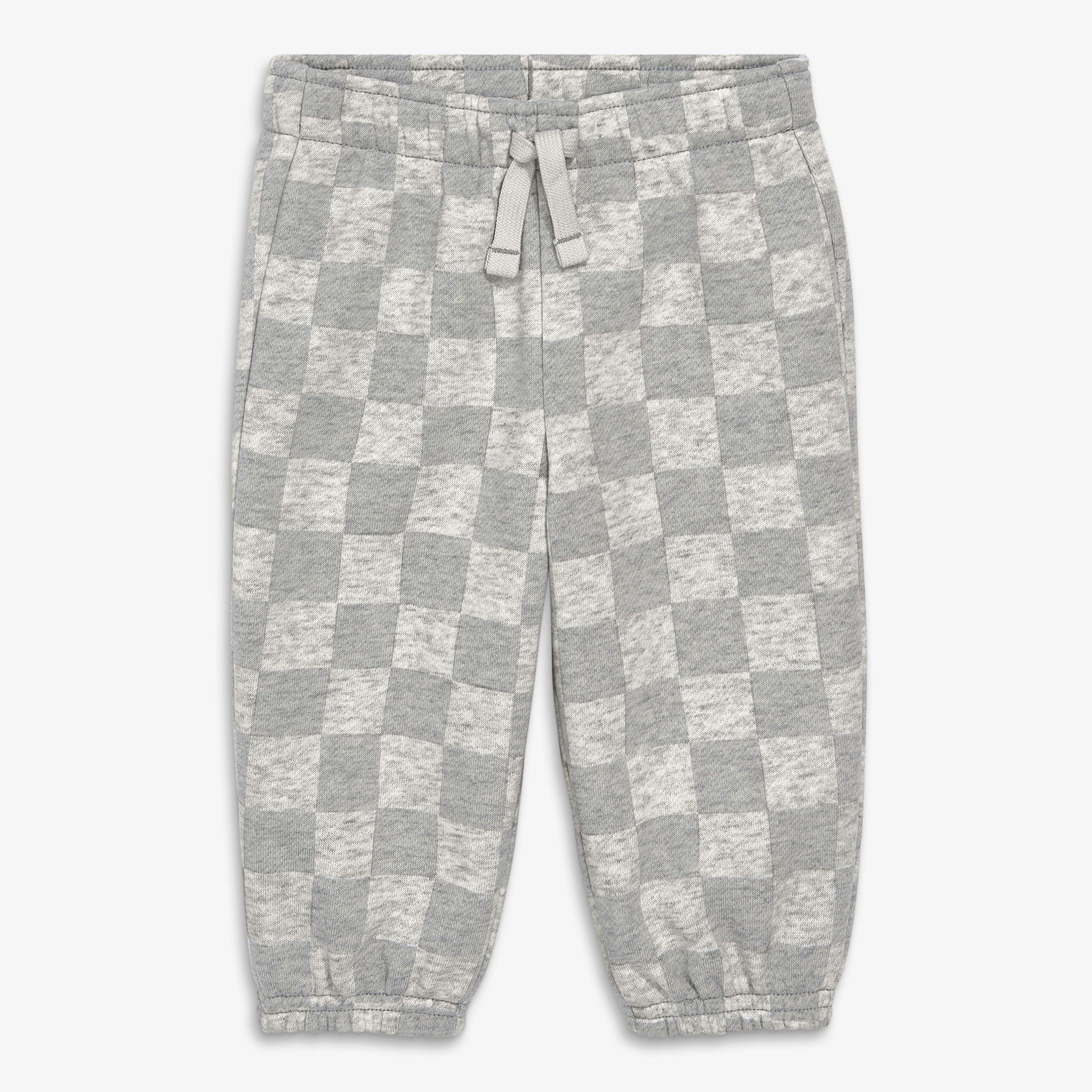 Baby cozy fleece sweatpant in checkerboard
