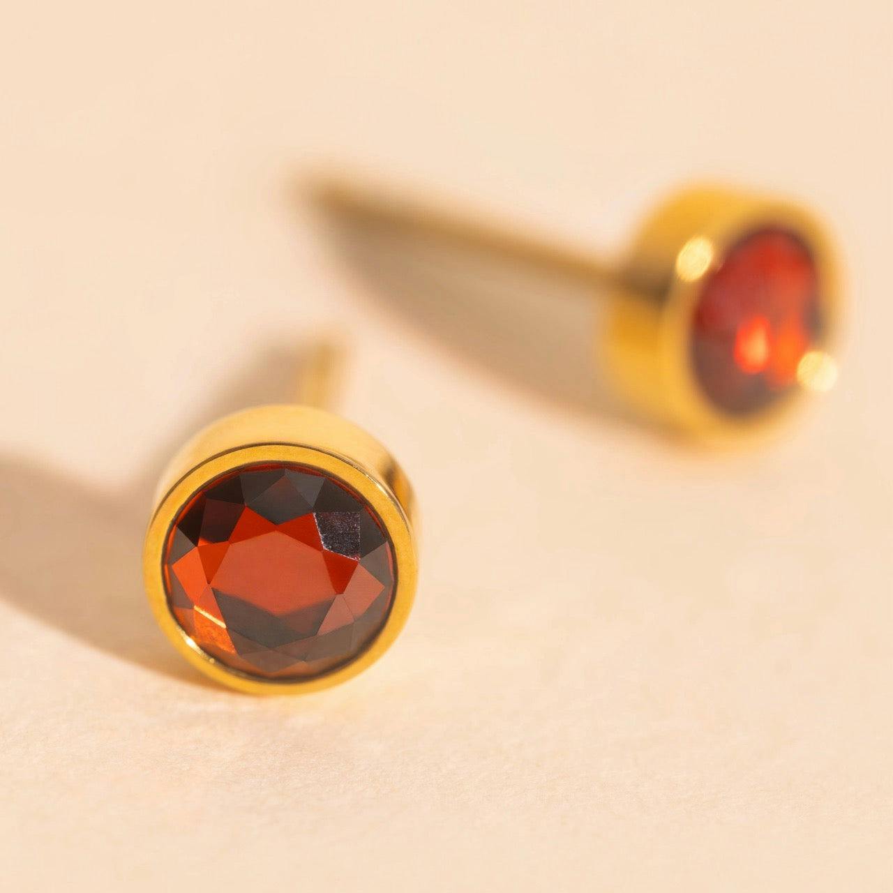 January Birthstone Stud Earrings