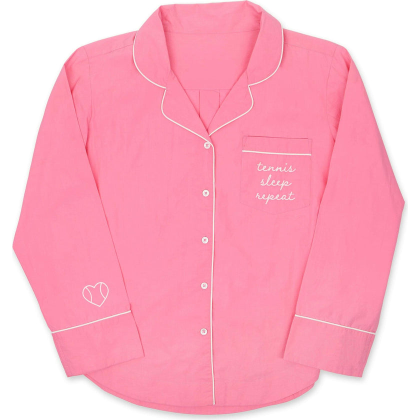Tennis Sleep Repeat Long Pajama Set