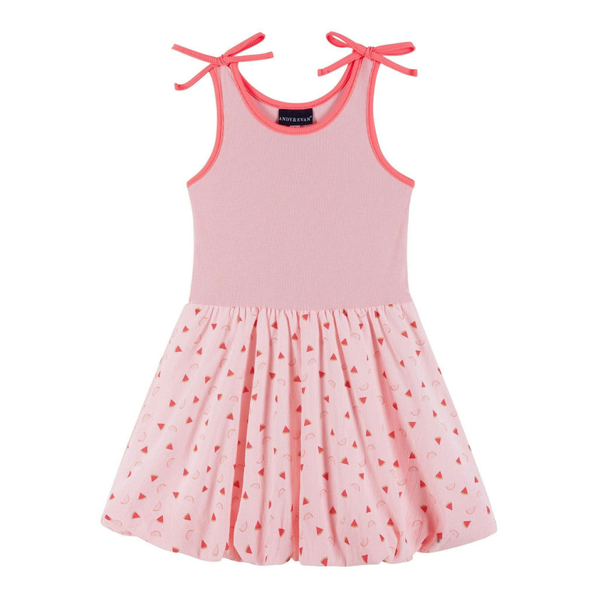 Girls Bubble Dress | Watermelon Rainbow Print