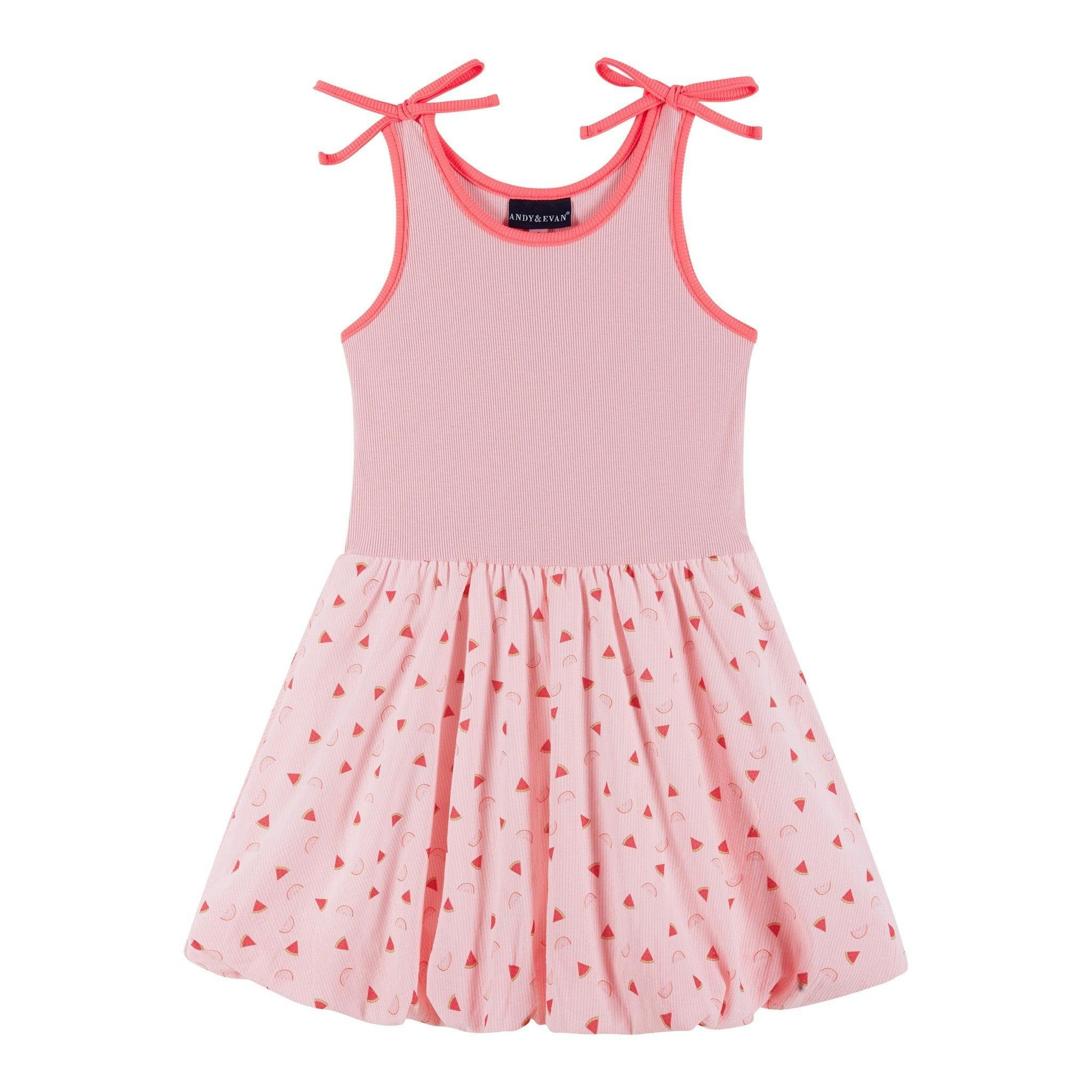 Girls Bubble Dress | Watermelon Rainbow Print