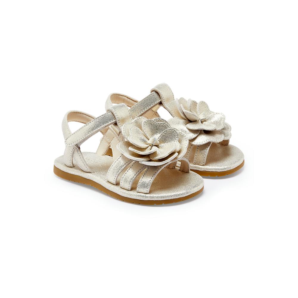 Jiles Fields Sandals | Shimmer Buttercup | Silver Metallic Leather