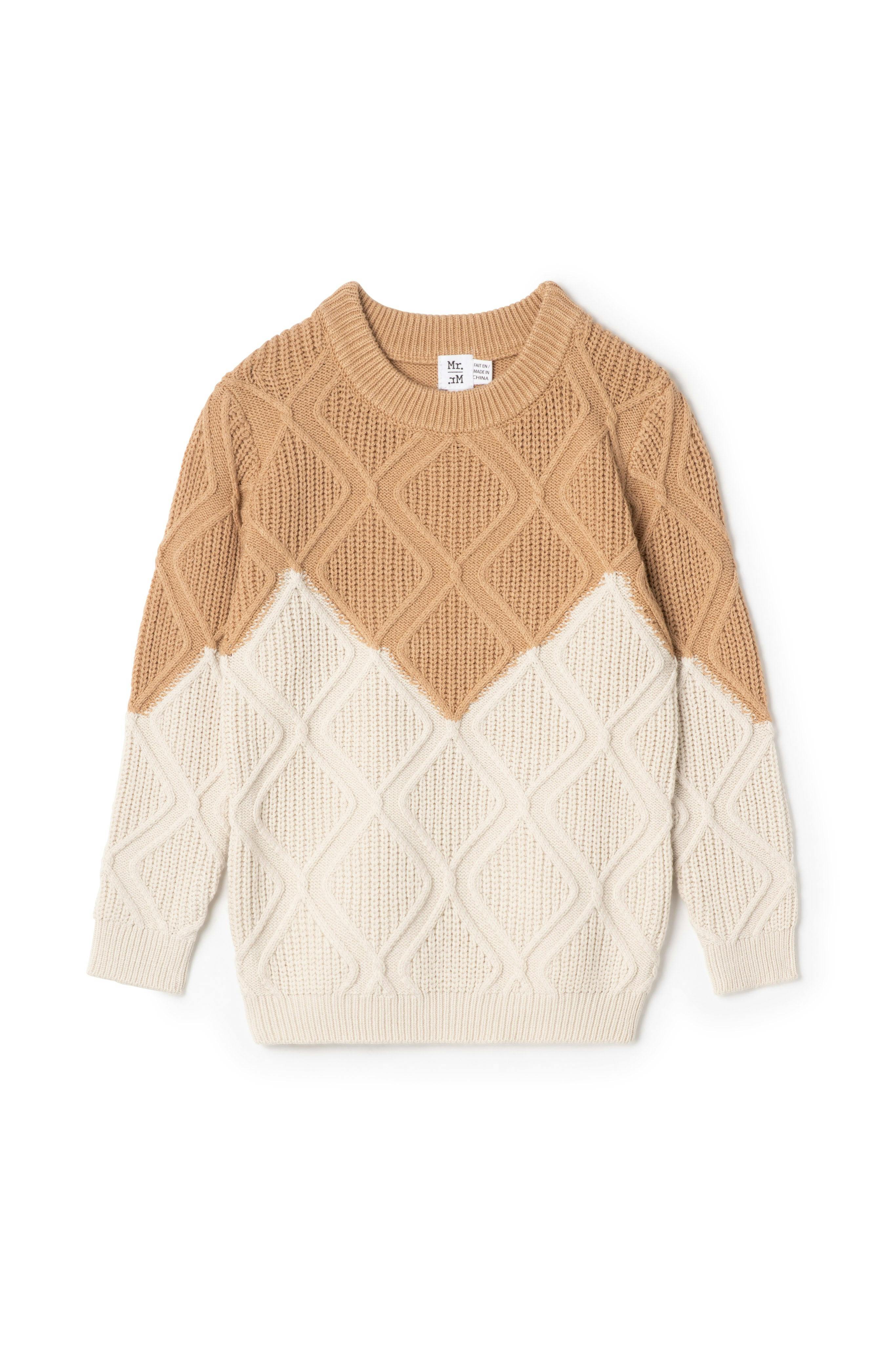 Diamond Knit Textured Long Sleeve Sweater