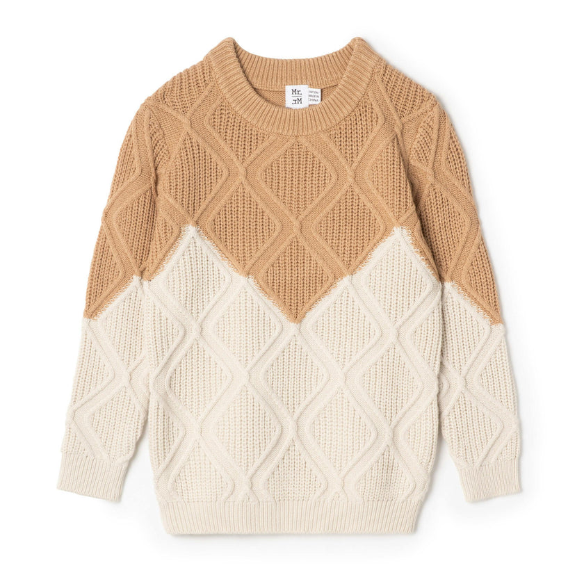 Diamond Knit Sweater Dark Almond/Camel